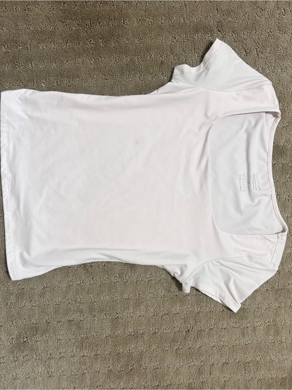 Women's Light Pink Square Scoop Neck Short Sleeve Fitted Tee